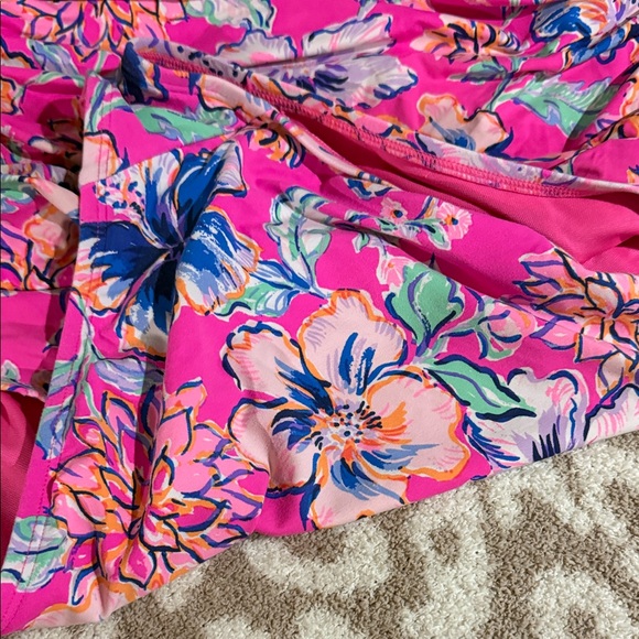 Lilly Pulitzer Pink Floral Halter One-Piece Swimsuit - Picture 8 of 12